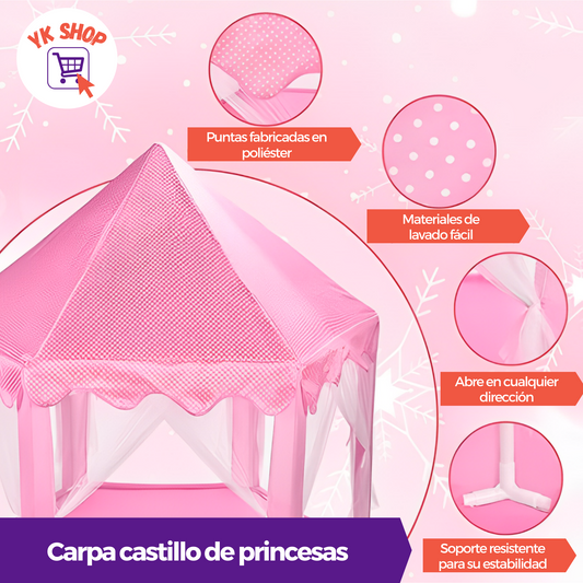 Carpa castillo princesas con luces 🪄🏰